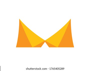 Forma o logotipo de Tipi. concepto de tienda de eventos al aire libre. Vector