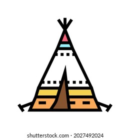 tipi tepee boho color icon vector. tipi tepee boho sign. isolated symbol illustration