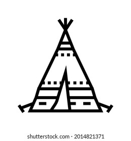 tipi tepee boho line icon vector. tipi tepee boho sign. isolated contour symbol black illustration