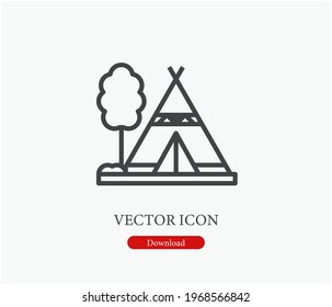 Tipi vector icon.  Editable stroke. Symbol in Line Art Style for Design, Presentation, Website or Apps Elements. Pixel vector graphics - Vector