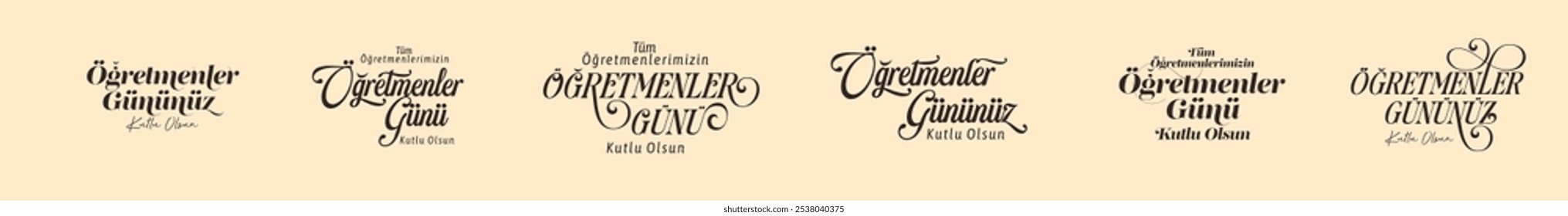 Türkçe öğretmenler günü tipografi tasarımı. Öğretmenler gününüz kutlu olsun.
Turkish translation: Happy Teachers' Day to all teachers.