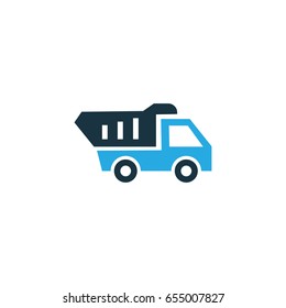 Tipper Colorful Icon Symbol. Premium Quality Isolated Tip Truck Element In Trendy Style.