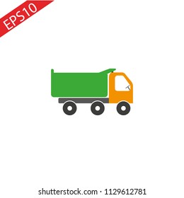 Tipper. Dump truck used in construction on a white background. eps 10.