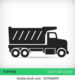 Tipper flat vector icon black silhouette