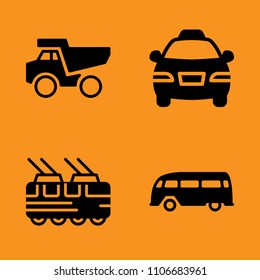 tipper, freight, highway and road icons set. Vector illustration for web and design