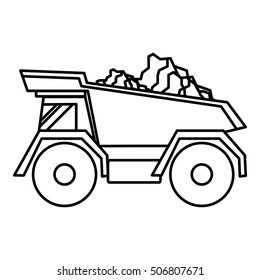 Tipper icon. Outline illustration of tipper vector icon for web