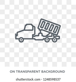 Tipper icon. Trendy flat vector Tipper icon on transparent background from Construction collection. High quality filled Tipper symbol use for web and mobile