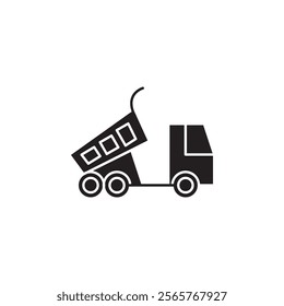 Tipper icon Vector flat thin line illustration