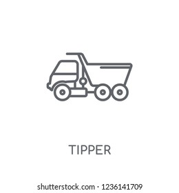 Tipper linear icon. Modern outline Tipper logo concept on white background from Construction collection. Suitable for use on web apps, mobile apps and print media.