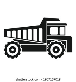 Tipper lorry icon. Simple illustration of tipper lorry vector icon for web design isolated on white background