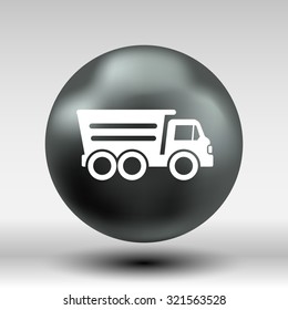  tipper truck building  icon vector button logo symbol concept.