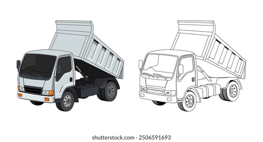 Tipper Truck Cartoon Design Illustration vector eps format suitable for your design needs logo illustration animation etc