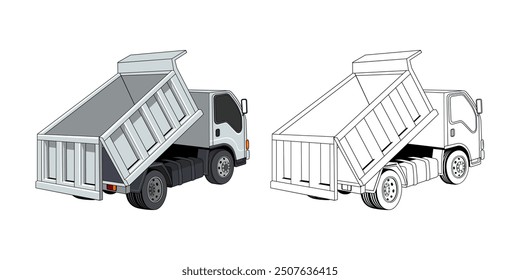 Tipper Truck Cartoon Design Illustration vector eps format suitable for your design needs logo illustration animation etc