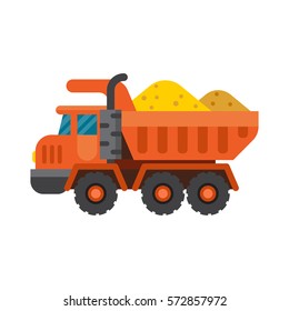Tipper truck for construction industry vector illustration.