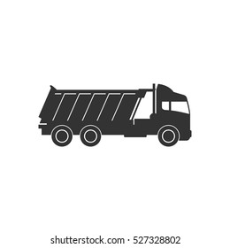 Tipper truck icon flat. Illustration isolated vector sign symbol