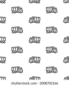 Tipper Truck Icon Seamless Pattern, Dump Truck, Dumper Truck Icon Vector Art Illustration