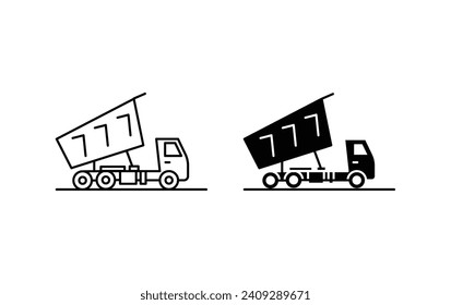 Tipper truck icon set. vector illustration