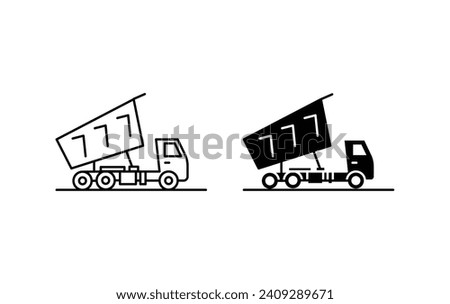 Tipper truck icon set. vector illustration
