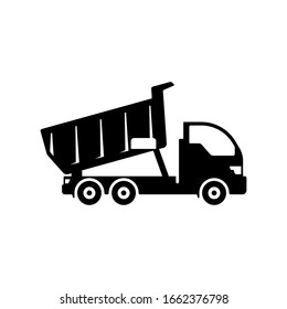 tipper truck isolated on white background. Vector dump truck icon symbol sign design