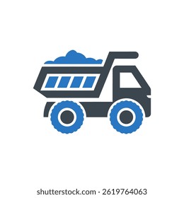 Tipper Truck Vehicle Icon Isolated On White Background