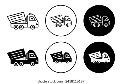 Tipper vector icon set collection. Tipper Outline flat Icon.