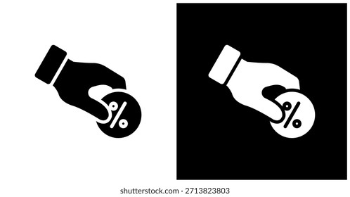 Conjunto de iconos de guía de propina en fondo blanco y negro