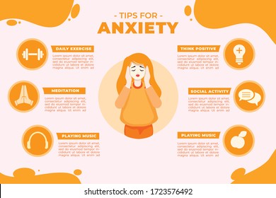 Tips Anxiety Infographic Mental Health Tips Stock Vector (Royalty Free ...