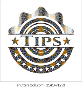 Tips arabesque emblem. arabic decoration.
