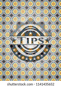 Tips arabesque style badge. arabic decoration.