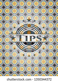 Tips arabic badge. Arabesque decoration.