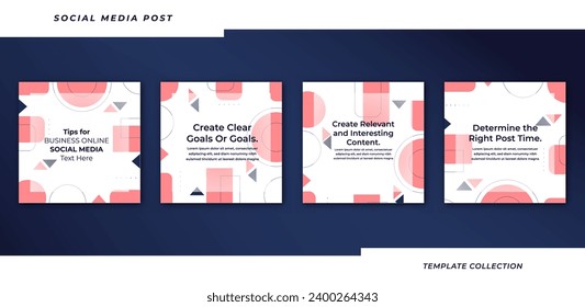Tips for business online social media tutorial, tips, post banner layout template background design element promotion banner template