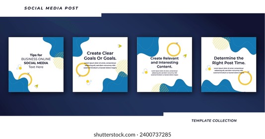 Tips for business online social media tutorial, tips, post banner layout template background design element promotion banner template