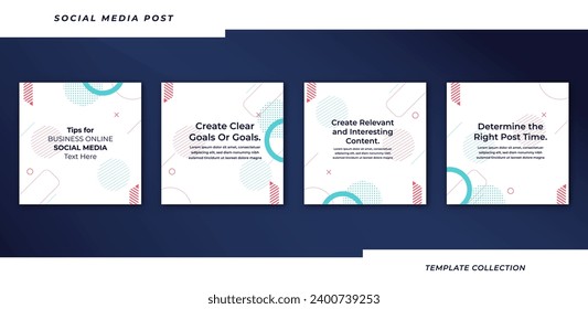 Tips for business online social media tutorial, tips, post banner layout template background design element promotion banner template
