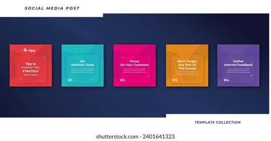 Tips for business online social media tutorial, tips, post banner layout template background design element promotion banner template