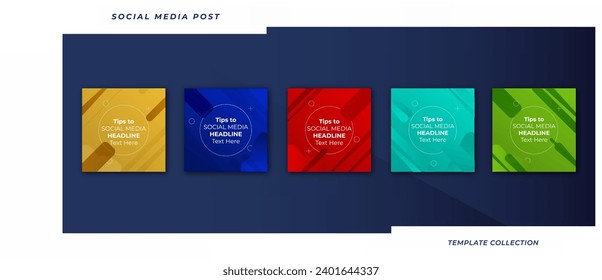 Tips for business online social media tutorial, tips, post banner layout template background design element promotion banner template