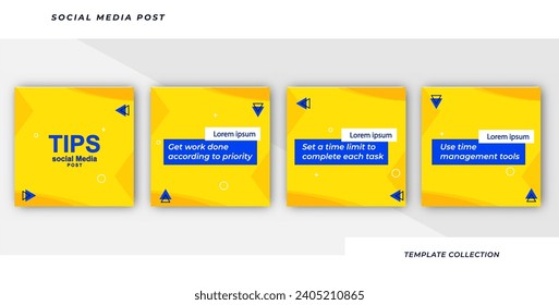 Tips for business online social media tutorial, tips, post banner layout template background design element promotion banner template