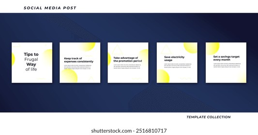 Tips for business online social media marketing tutorial, tips, post banner layout template background design element promotion banner template