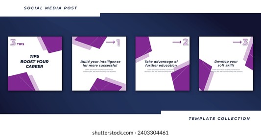 Tips for career business online social media marketing tutorial, tips, post banner layout template background design element promotion banner template