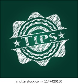 Tips chalk emblem written on a blackboard
