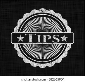 Tips chalk emblem written on a blackboard