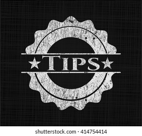 Tips chalk emblem written on a blackboard