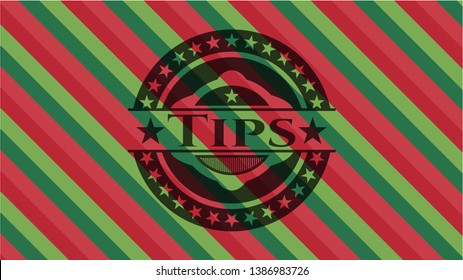 Tips christmas emblem background. Vector Illustration. Detailed.
