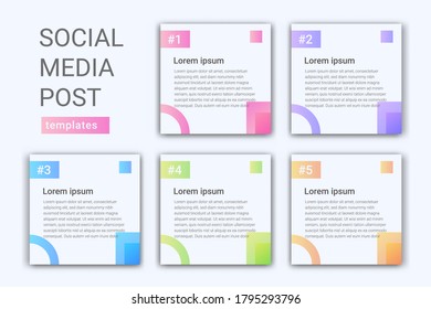 Tips concept for social media feed template collection
