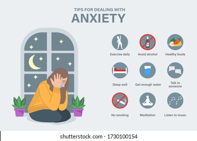 Tips for dealing with anxiety infographic template