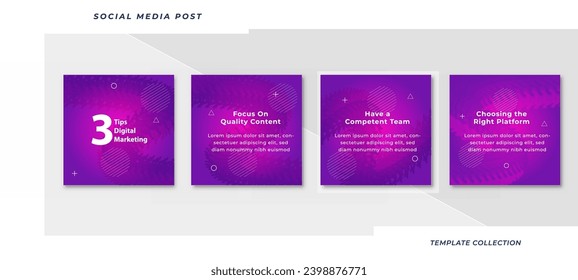 Tips digital marketing social media tutorial, tips, post banner layout template background design element promotion banner template