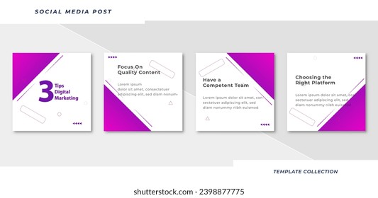 Tips digital marketing social media tutorial, tips, post banner layout template background design element promotion banner template