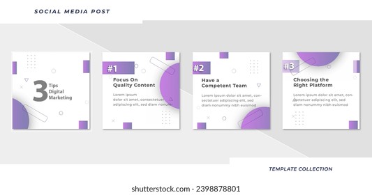 Tips digital marketing social media tutorial, tips, post banner layout template background design element promotion banner template