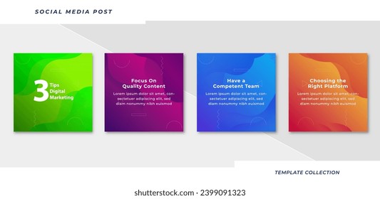Tips digital marketing social media tutorial, tips, post banner layout template background design element promotion banner template