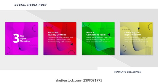 Tips digital marketing social media tutorial, tips, post banner layout template background design element promotion banner template