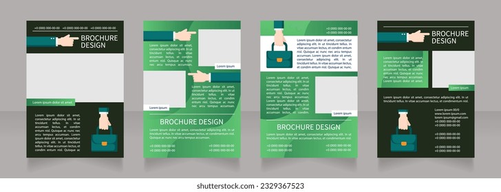 Tips for effective recruiting blank brochure layout design. Vertical poster template set with empty copy space for text. Premade corporate reports collection. Editable flyer 4 paper pages